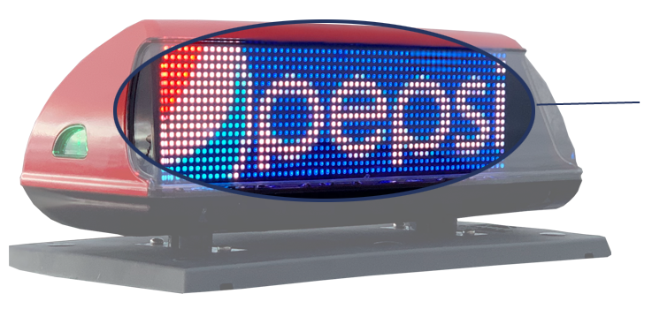 Pointguard's iToplight taxi roof light has a bright full color display